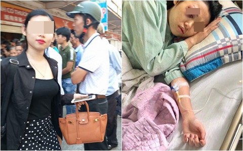 Chị em xôn xao về hình ảnh của cô gái 2 tháng trước được chồng chở đi đánh vợ cũ giữa chợ, nay lại bị đánh sái quai hàm?
