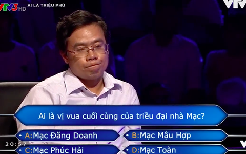 Người chơi "số nhọ" nhất "Ai là triệu phú": Dùng hết cả 4 sự trợ giúp cho một câu hỏi nhưng vẫn trả lời sai