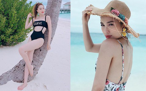 Đi du lịch có 1 tuần nhưng Bảo Thy mang gần chục bộ đồ bơi để chụp ảnh "thả dáng"