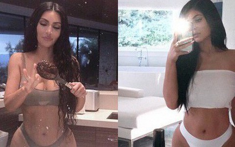 Chị em Kim và Kylie lại rủ nhau "đốt mắt" mọi người với ảnh nội y siêu nóng bỏng