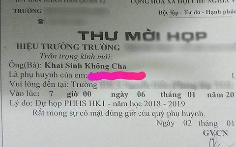 Thư mời họp phụ huynh "kỳ quái" gây bức xúc ở TP.HCM