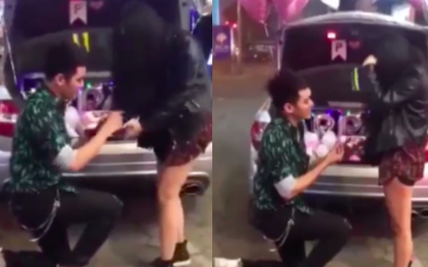 Clip: Bạn trai quỳ gối cầu hôn trên phố với nhẫn kim cương và iPhone XS Max vào đúng sinh nhật, cô gái bối rối che mặt và cái kết viên mãn