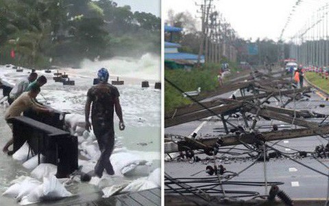 Cơn bão mạnh nhất trong 30 năm đổ bộ Thái Lan: 3 người chết, 34.000 người phải sơ tán