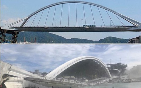 Cầu dây văng 140m ở Đài Loan bất ngờ đổ sập khiến 20 người bị thương, nhiều nạn nhân vẫn mắc kẹt