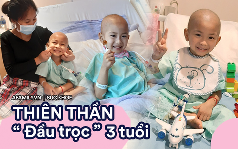 Thiên thần "đầu trọc" 3 tuổi vẫn hồn nhiên sau chục lần truyền hóa chất: "Bố ơi sao mình không về nhà, sao tóc con lại rụng hết?"