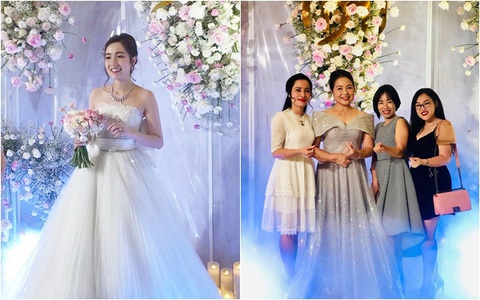 Không rình rang như đám cưới Đông Nhi, Mie Nguyễn vẫn là cô dâu lộng lẫy, song nhan sắc của mẹ đẻ hot girl 9X mới thực sự "phá đảo"