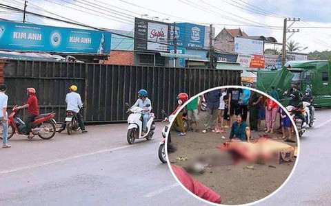 Bình Phước: Kinh hoàng thùng container văng xuống đường làm 2 vợ chồng thương vong, người thân khóc nghẹn tại hiện trường