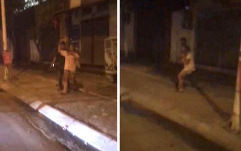 Hà Nội: Nam thanh niên cầm dao dí vào cổ bạn gái uy hiếp trong đêm tối