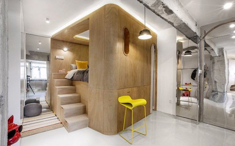 Căn hộ 48m² vừa ấn tượng với phòng ngủ phá cách vừa độc đáo trong cách dùng màu sắc trang trí