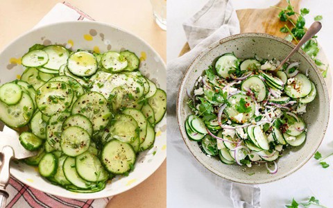 Có 2 món salad dưa leo, thực đơn ăn kiêng của tôi lúc nào cũng ngon lành 