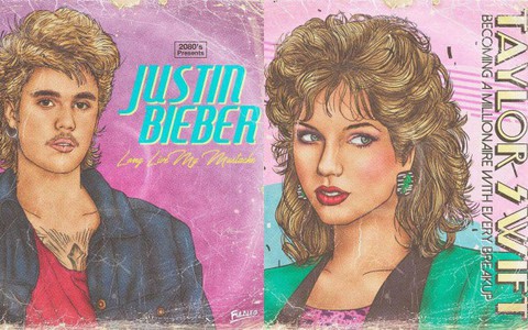Đưa Taylor Swift, Justin Bieber... cùng loạt sao về quá khứ của những năm 80, bìa album của họ trông sẽ như thế nào?