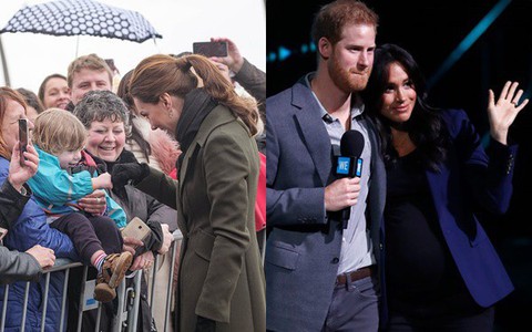 Khi Meghan lựa chọn xuất hiện như một ngôi sao thì Công nương Kate lại từ chối cầm ô, dầm mưa lạnh trong sự kiện mới nhất