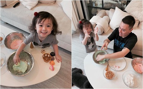 Chỉ ngồi nặn bánh trôi, bé Cam Cam nhà Heo Mi Nhon cũng khiến hội bỉm sữa thốt lên: Tiểu mỹ nhân đây rồi!