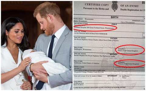 Sau nhiều đồn đoán, cuối cùng Meghan cũng chịu công bố giấy khai sinh của con trai đầu lòng, tiết lộ những thông tin vô cùng bất ngờ