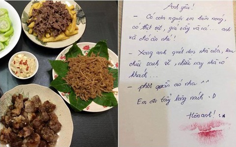 Về muộn được vợ để phần mâm cơm tươm tất, nhưng anh chồng chỉ biết khóc ròng khi đọc lời nhắn nhủ đầy "yêu thương"