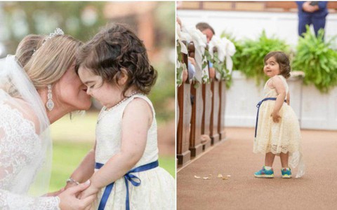 Câu chuyện ít ai biết đằng sau bức ảnh đáng yêu của cô bé phù dâu nhí 3 tuổi khiến nhiều người có thêm niềm tin vào cuộc sống