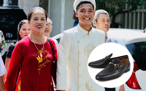 Trung vệ Bùi Tiến Dũng mặc áo dài truyền thống, chọn giày 20 triệu để đi hỏi vợ 
