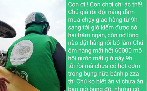 Xót xa tin nhắn bác tài xế Grab nghèo phải "ngậm đắng nuốt cay" mất 60.000 đồng vì bị khách bom hàng
