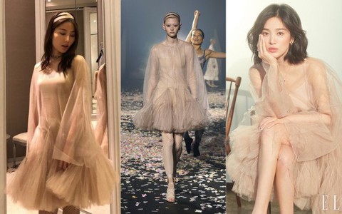 "Đụng" váy Dior: Song Hye Kyo thần thái xuất hiện trên tạp chí khi mới lục đục hôn nhân, Diễm My 9x kém sắc hơn hẳn