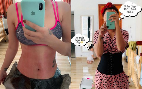 Mới sinh gần 2 tháng mà Hải Băng đã lấy lại vòng eo phẳng gọn, bí quyết kỳ thực rất đơn giản nhưng phải kiên trì