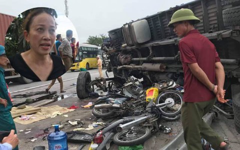 Nhân chứng kể lại vụ tai nạn thảm khốc ở Hải Dương: "Tôi thấy bánh xe tải đè lên mặt 3 người, chết nhiều lắm"