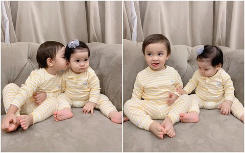 Khoe Sữa Sam mặc đồ đôi xinh như gà bông, Hằng Túi ngại ngùng khi bị chị em xúi "đẻ búp bê tiếp đi"