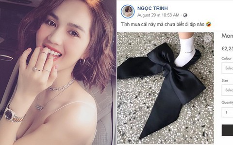 Bị dân mạng thách đố chán chê, Ngọc Trinh đã đưa ra câu trả lời về việc sắm đôi giày nơ “quét đất” gần 60 triệu