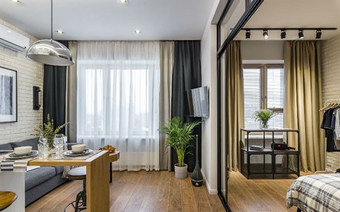 Căn hộ nhỏ chỉ 30m² nhưng kết hợp nhuần nhuyễn giữa cổ điển và hiện đại, tạo vẻ ngoài độc đáo nhưng lại vô cùng thống nhất