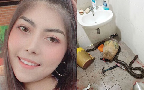 Bước vào nhà vệ sinh, người phụ nữ hốt hoảng phát hiện "bé Na" đang nằm cuộn tròn chờ mình để tấn công
