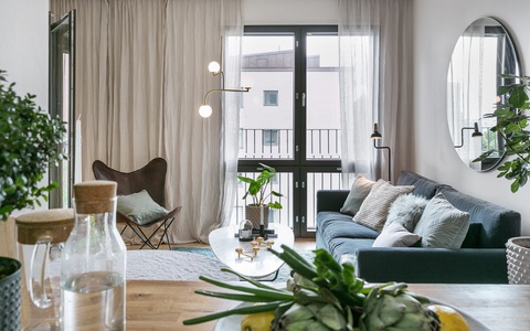 Căn hộ 47m² đẹp như một bức tranh với sắc xanh chủ đạo ai nhìn cũng thấy mát mắt