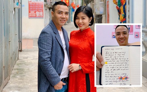MC Hoàng Linh khoe ảnh "tình bể tình" năm mới cạnh ông xã, với quyển sổ ghi điều bí mật của 2 vợ chồng lần đầu được tiết lộ