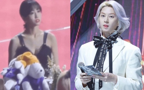 TWICE khó chịu ra mặt, MOMO suýt khóc khi bị nam MC trêu chuyện đang hẹn hò với Heechul ngay giữa sự kiện 