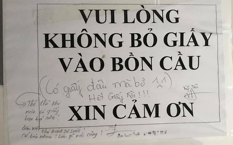 Nhân viên bức xúc viết "Hết giấy!" vào bảng thông báo trước cửa WC của công ty nhưng bất ngờ hơn là lời đáp trả vô cùng đáng yêu