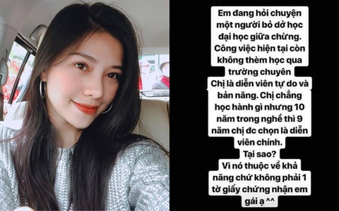 Fan hỏi học gì để có lợi cho công việc, Lưu Đê Ly dẫn chứng bản thân chẳng qua trường lớp mà 10 năm hết 9 năm được đóng vai chính