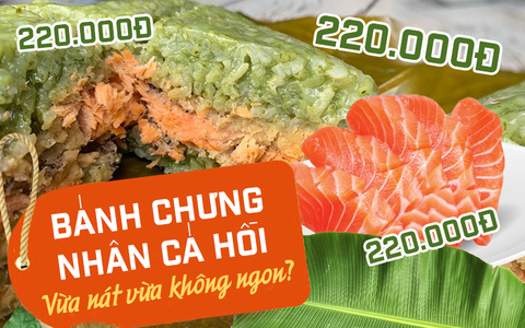 Chúng tôi thử tìm mua bánh chưng nhân cá hồi giá 220 nghìn/chiếc và liệu có thể thay thế bánh chưng truyền thống trong bối cảnh thịt lợn giá siêu cao?