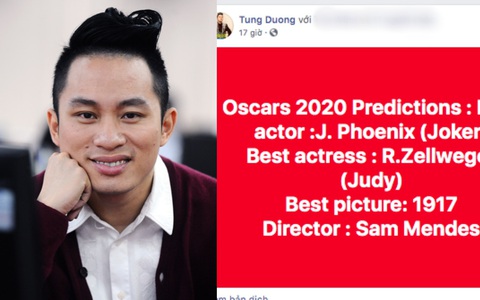 Tùng Dương cũng dự đoán Oscar nhưng viết sai tên phim, chỉnh sửa đến gần chục lần 