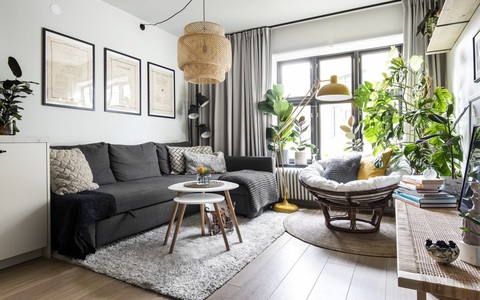 Căn hộ 57m² tràn ngập sắc xanh và ánh sáng tự nhiên khiến ai cũng xuýt xoa