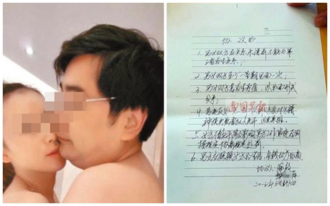"Hợp đồng tình ái" kì quái giữa quan chức Trung Quốc và bồ nhí rò rỉ gây xôn xao dư luận