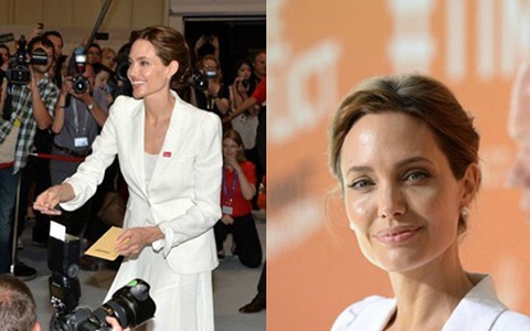 Angelina Jolie "da bọc xương" vẫn đẹp rạng rỡ