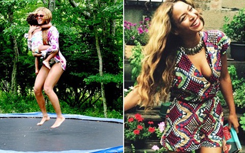 Beyonce hạnh phúc đi nghỉ hè cùng chồng con