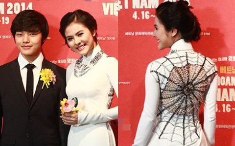 Vân Trang thướt tha áo dài... mạng nhện làm đại sứ ở Hàn Quốc