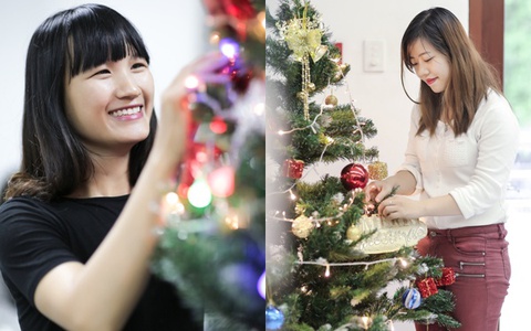 Mùa giáng sinh, dân công sở tranh thủ buổi trưa "lên đồ" cho văn phòng xinh lung linh