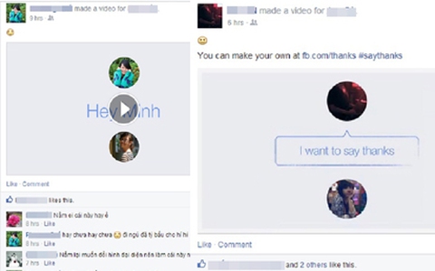 Người dùng facebook hào hứng với video "Say thanks" từ bạn bè
