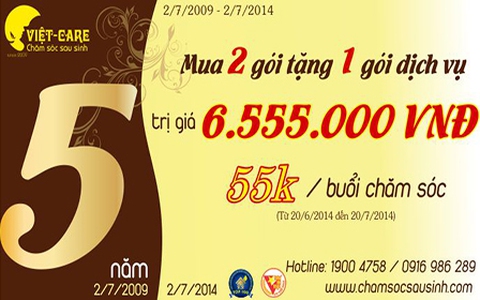 Sinh nhật 5 năm Việt-Care: Khuyến mại lớn dịp sinh nhật