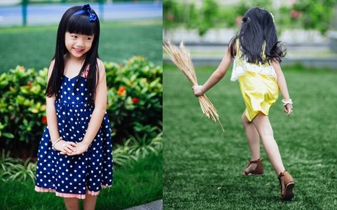 Chọn đồ xinh xắn, thoáng mát như phong cách hè của bé Sue