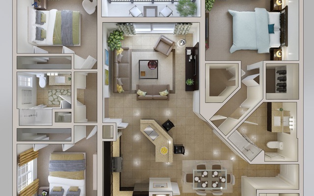 10+ Mẫu thiết kế nội thất chung cư 3 phòng ngủ Đẹp - Sang 2024