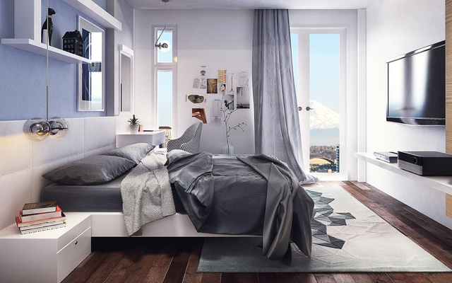 Mẫu thiết kế nội thất phòng ngủ đơn giản tối ưu không gian