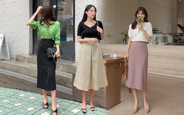 KIKOUNICO Thời trang Hàn Quốc váy nửa dài nữ 2019 mới Chân váy xếp ly eo  cao chữ a K1064 - Váy 🆘 Kho Hàng Tàu | Đặt hàng cực dễ - Không thể chậm trễ