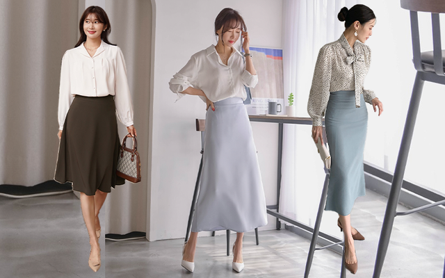 Chân váy công sở xẻ tà SK2401 style Hàn Quốc - KRFashion Cao cấp bút chì  đẹp dáng dài