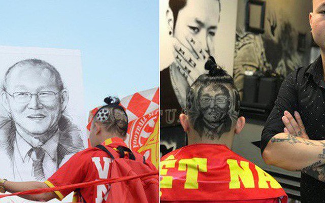 CĐV khắc họa chân dung HLV Park Hang seo lên tóc diễu hành trước trận bán  kết lượt về Việt Nam  Philippines